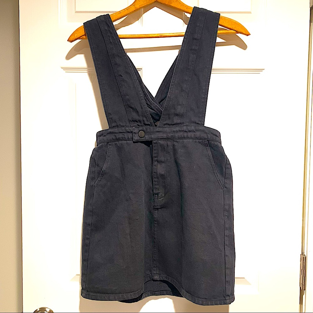 Sz Small- NWOT-  OFF BLACK/ DENIM BIBB DRESS - Bought @ The Buckle C1